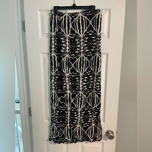 Express Aztec Print Maxi Skirt with Slit